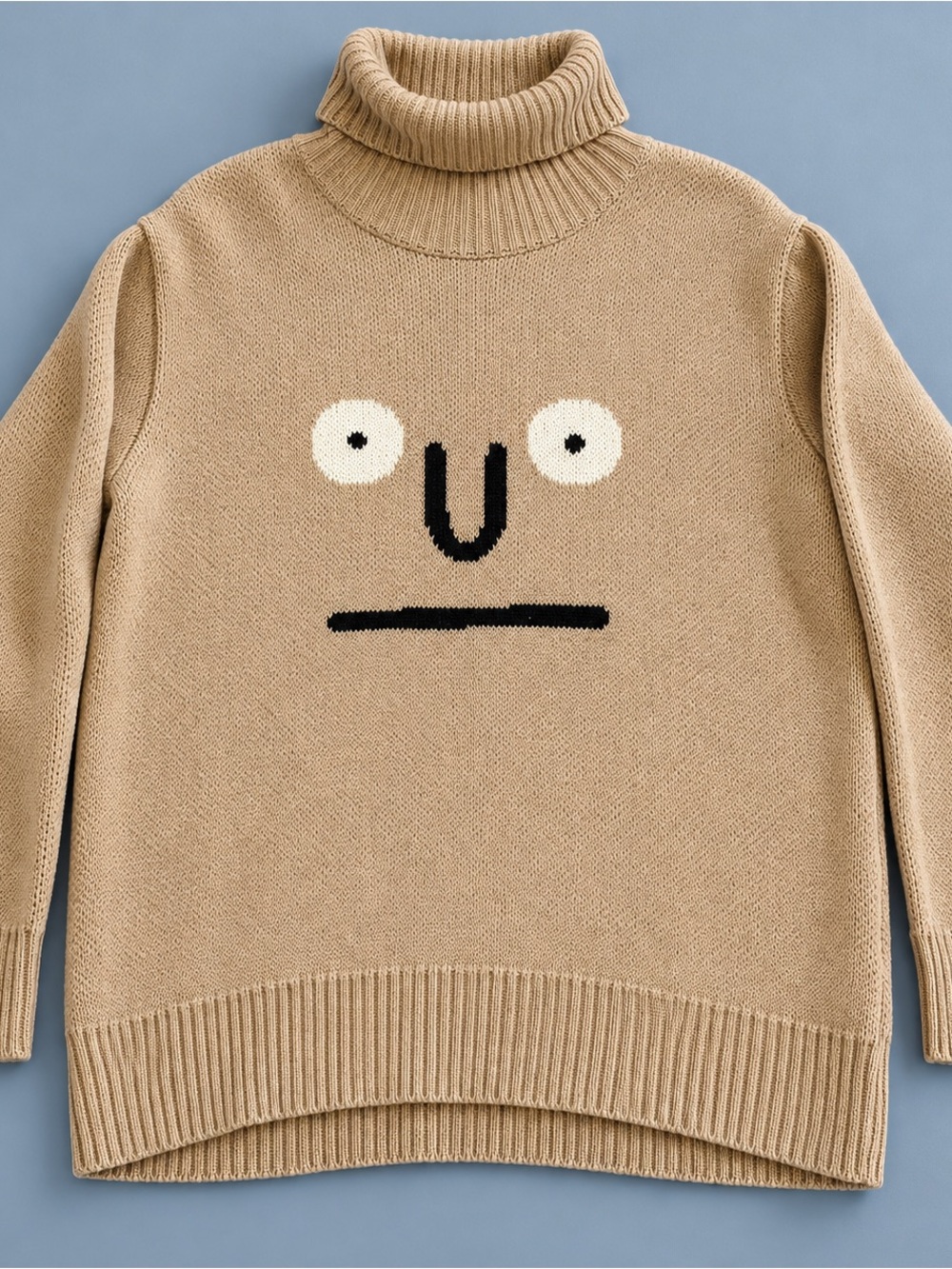Stereo Vinyls Nounou Turtleneck Sweater Dark Beige Unisex One Size